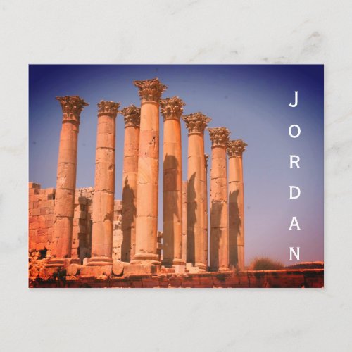 jerash columns jordan postcard