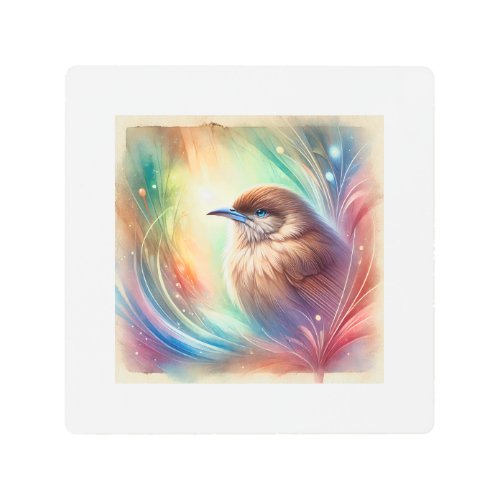 Jerdons Babbler 290624AREF125 _ Watercolor Metal Print