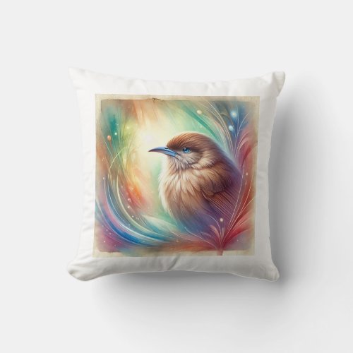 Jerdons Babbler 290624AREF125 _ Watercolor Throw Pillow