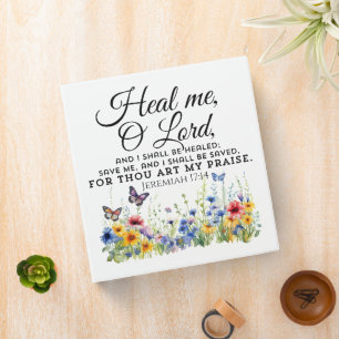 Jeremiah 17:14 Healing Bible Verse Wildflowers 3 Ring Binder