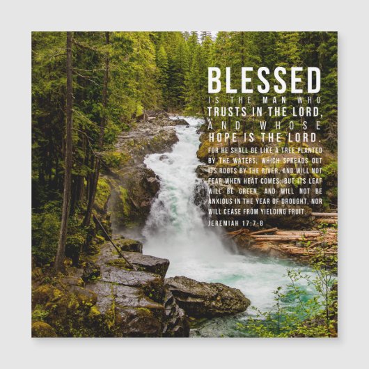 Jeremiah 17:7-8 Christian Bible Scripture Nature (Front)