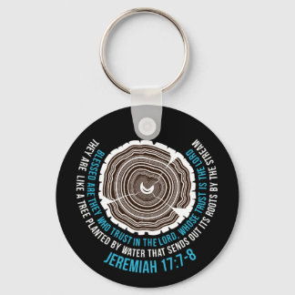 Jeremiah 17:7-8 Tree Rings Keychain