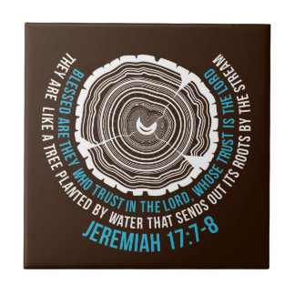 Jeremiah 17:7-8 Tree Rings Tile