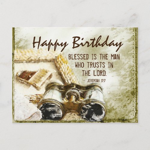 Jeremiah 177 Blessed is the Man Birthday Postcard