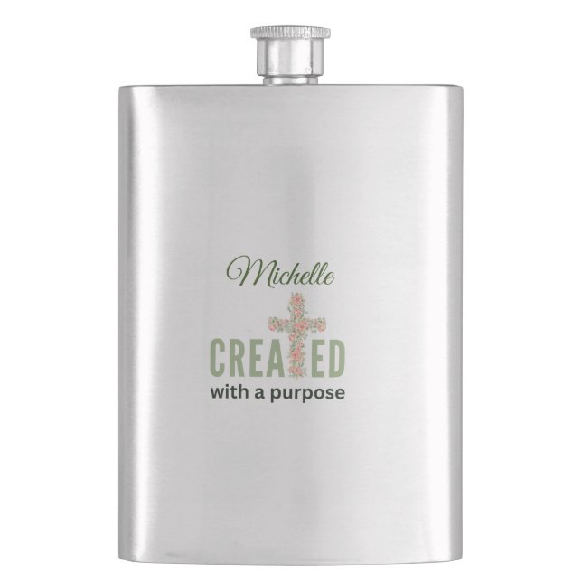 Jeremiah 1:5 Created With A Purpose Personalized Flask (Front)