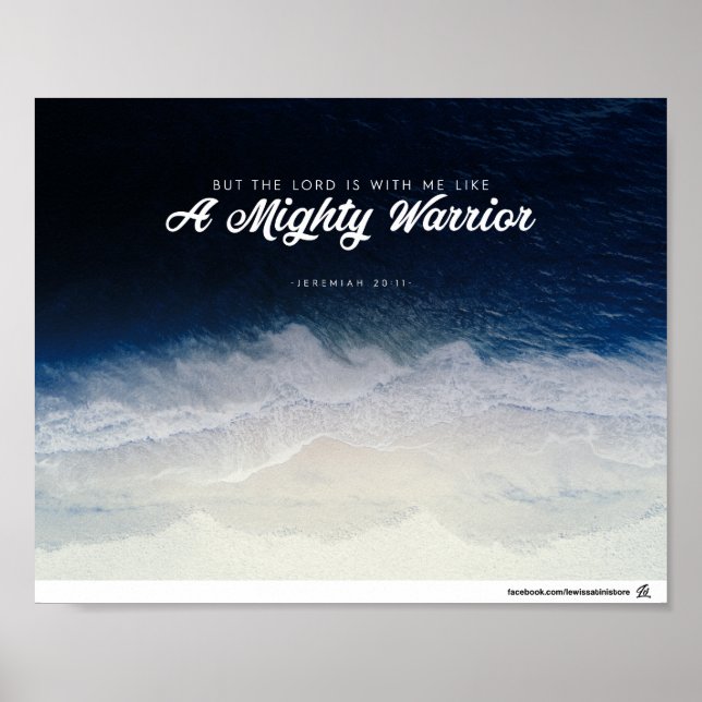 Jeremiah 20:11 - A Mighty Warrior Poster (Front)