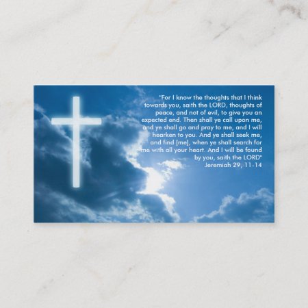 Jeremiah 29; 11-14 | Blue Christian Business Card