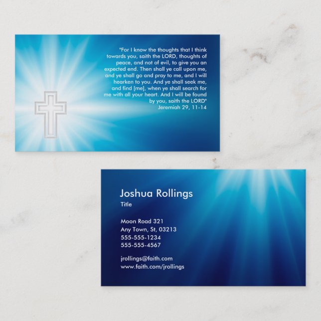 Jeremiah 29; 11-14 - Christian Business Card (Front/Back)