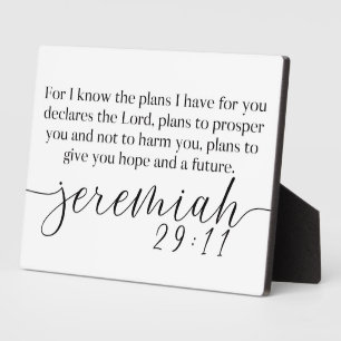 Jeremiah 29:11 Bible Scripture Farmhouse Sign Plaque
