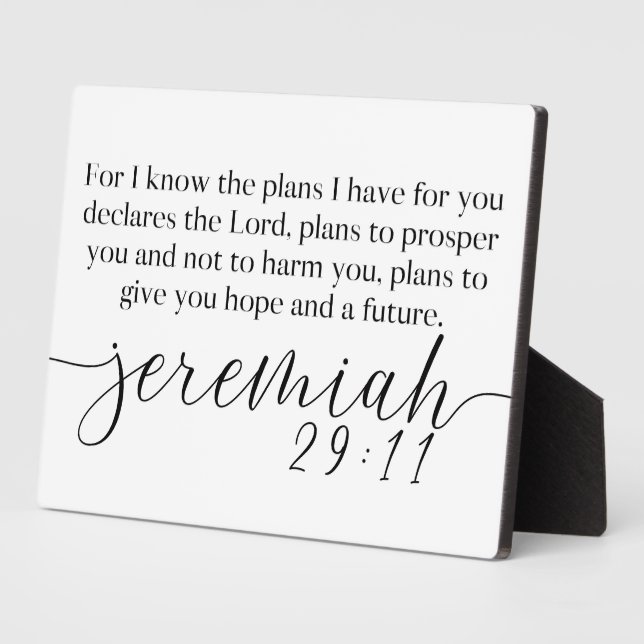 Jeremiah 29:11 Bible Scripture Farmhouse Sign Plaque (Side)