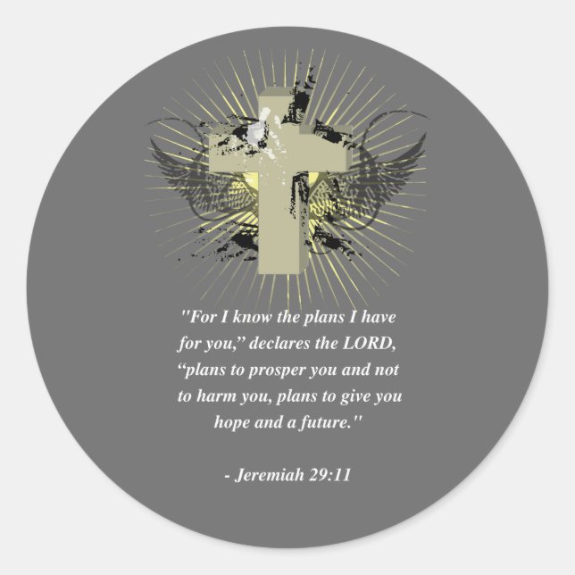 JEREMIAH 29:11 Bible Verse Classic Round Sticker (Front)