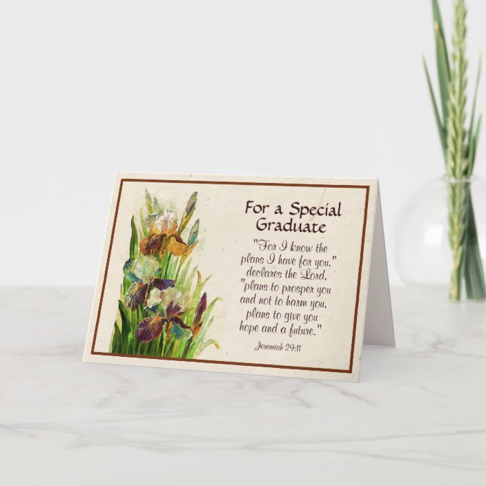 Jeremiah 29:11 Bible Verse, For Special Graduate Card | Zazzle.com