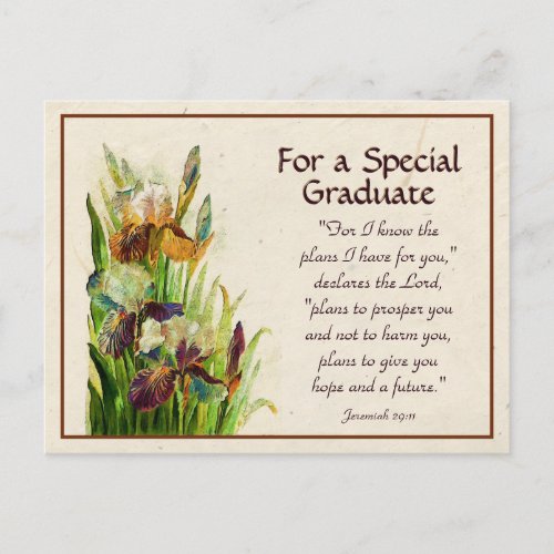 Jeremiah 2911 Bible Verse For Special Graduate Postcard