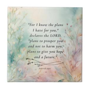 Jeremiah 29:11 Bible Verse Image Ceramic Tile