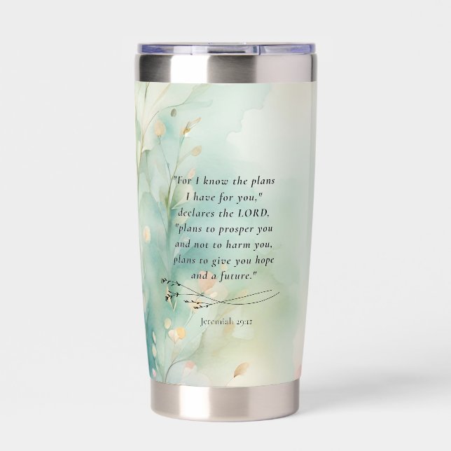 Jeremiah 29:11 Bible Verse Image Insulated Tumbler (Front)