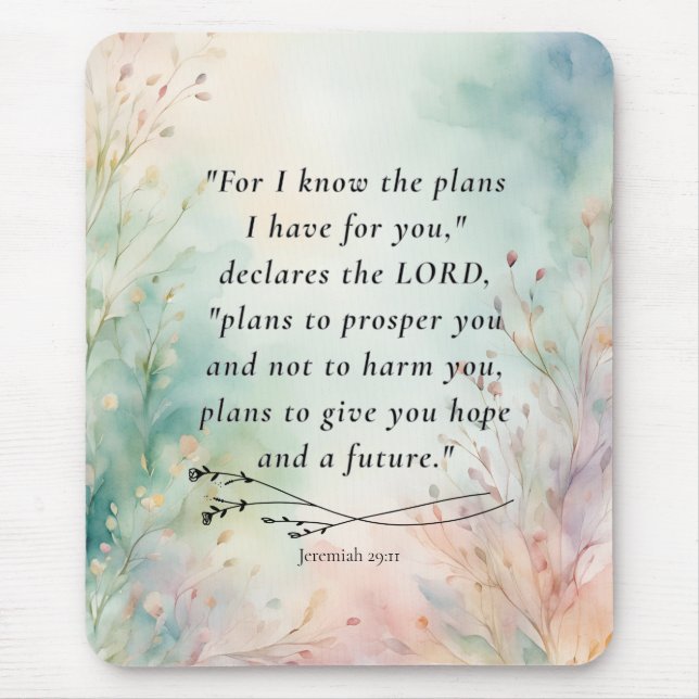 Jeremiah 29:11 Bible Verse Image Mouse Pad (Front)