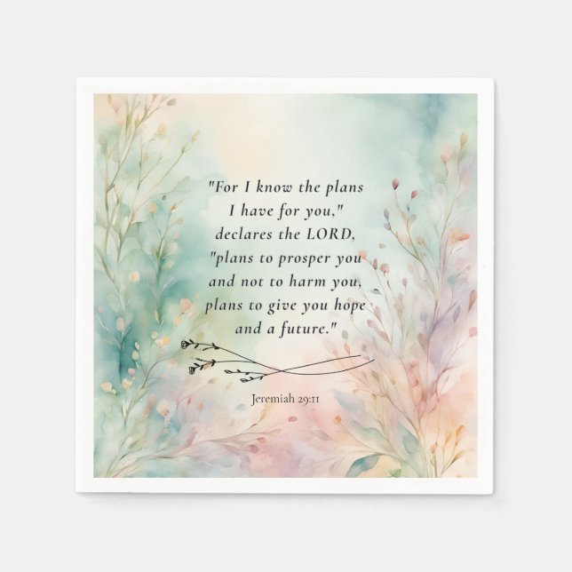 Jeremiah 29:11 Bible Verse Image Napkins (Front)