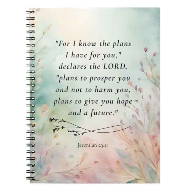 Jeremiah 29:11 Bible Verse Image Notebook (Front)