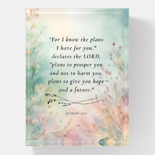 Jeremiah 29:11 Bible Verse Image Paperweight