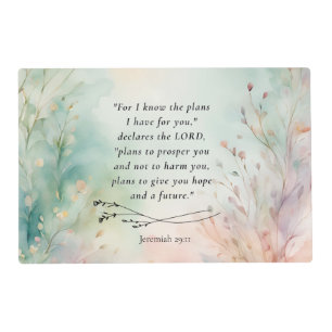Jeremiah 29:11 Bible Verse Image Placemat