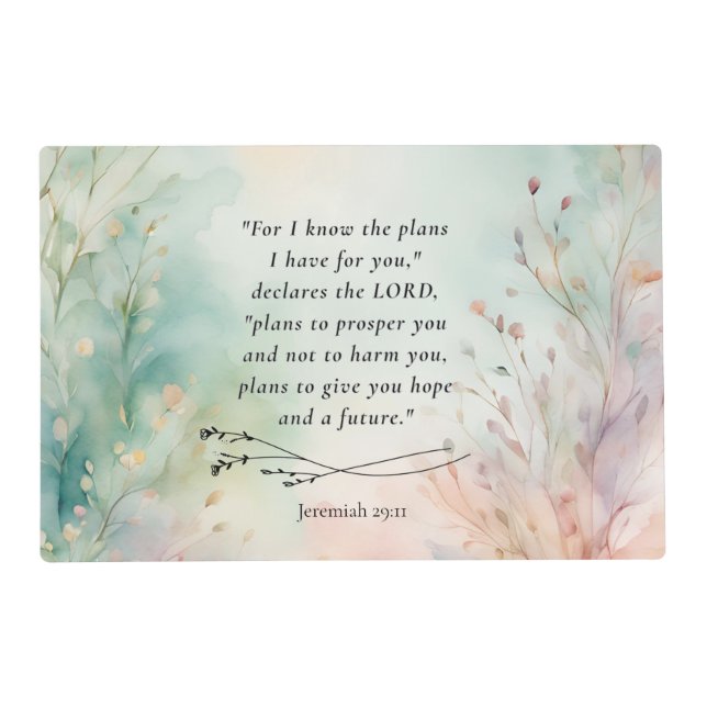 Jeremiah 29:11 Bible Verse Image Placemat (Front)