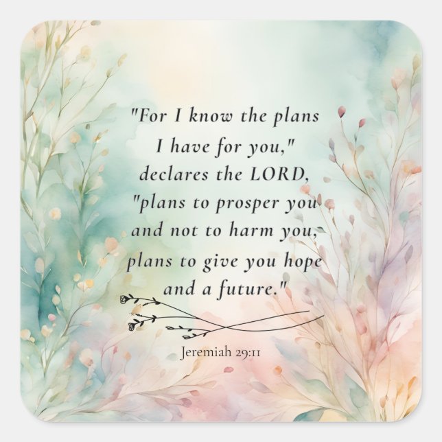 Jeremiah 29:11 Bible Verse Image Square Sticker (Front)