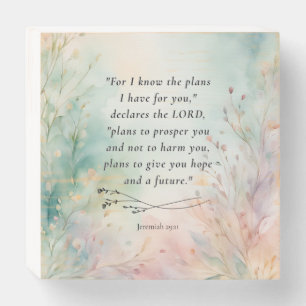 Jeremiah 29:11 Bible Verse Image Wooden Box Sign