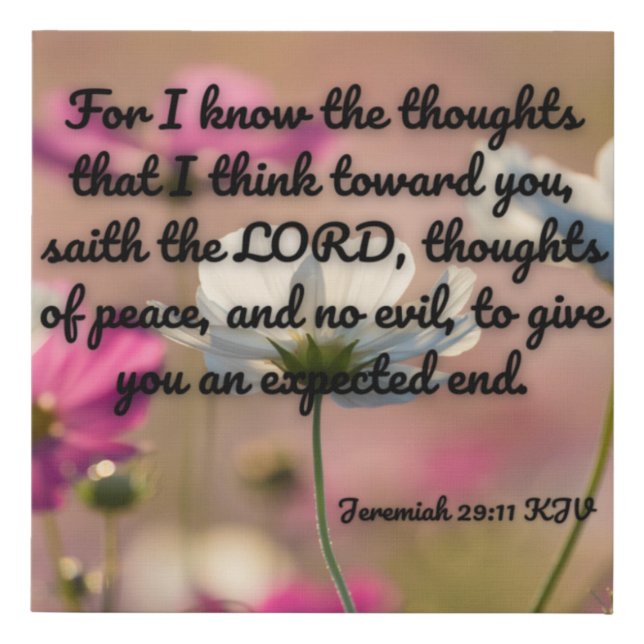 Jeremiah 29:11 Bible Verse KJV Pic Wall Art (Front)