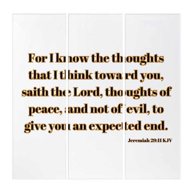 Jeremiah 29:11 Bible Verse KJV Wall Art (Front)