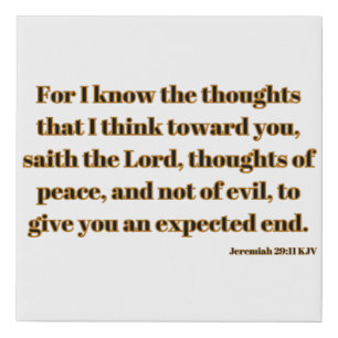 Jeremiah 29:11 Bible Verse KJV Wall Art