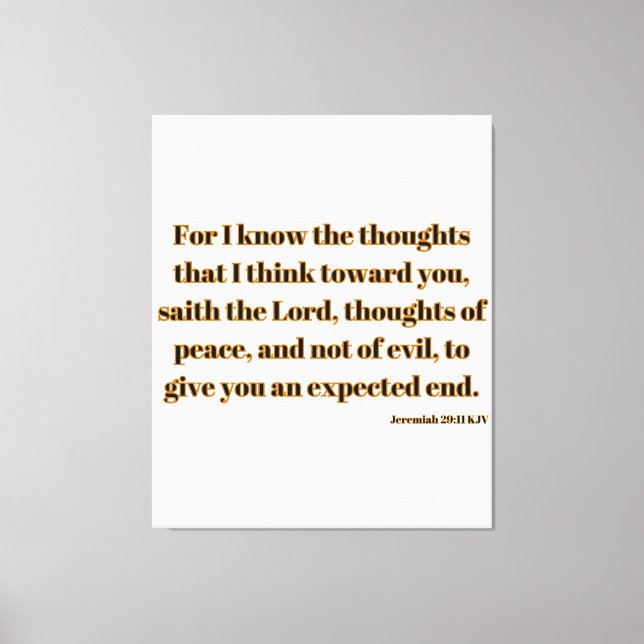 Jeremiah 29:11 Bible Verse KJV Wall Art (Front)