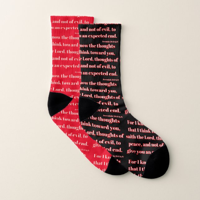 Jeremiah 29:11 Bible Verse Mix N Match RB All-Over Socks (Pair)