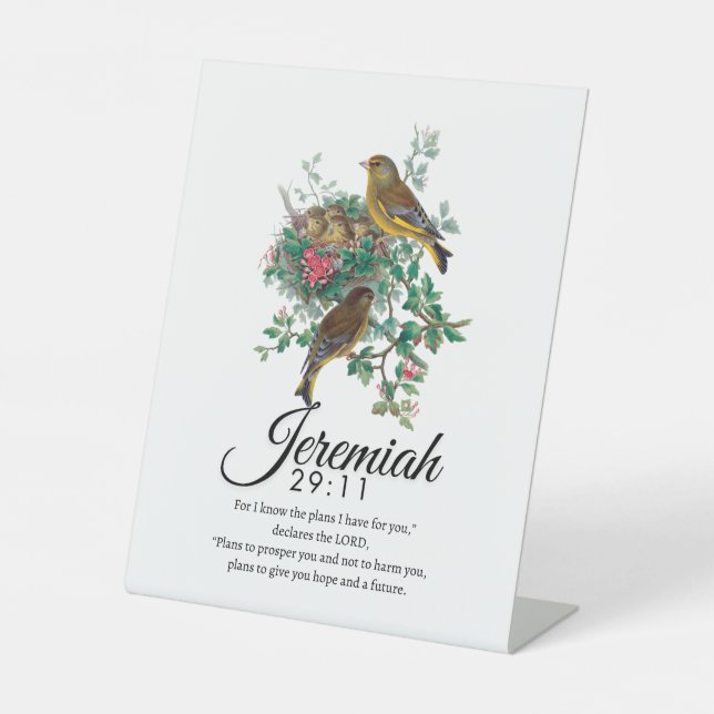 Jeremiah 29:11 Bible Verse Wall Art Pedestal Sign (Front)