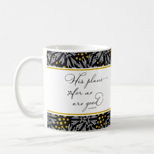 Jeremiah 29:11 Black & Gold Pattern Mug