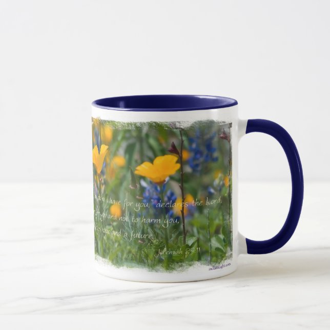Jeremiah 29:11 California Poppy Mug (Right)