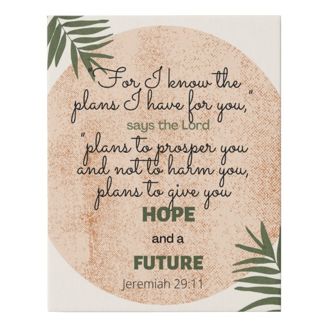 Jeremiah 29:11 Canvas Boho Minimalistic (Front)