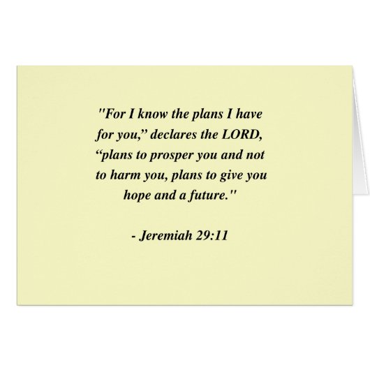 JEREMIAH 29:11 CARDS (Front Horizontal)
