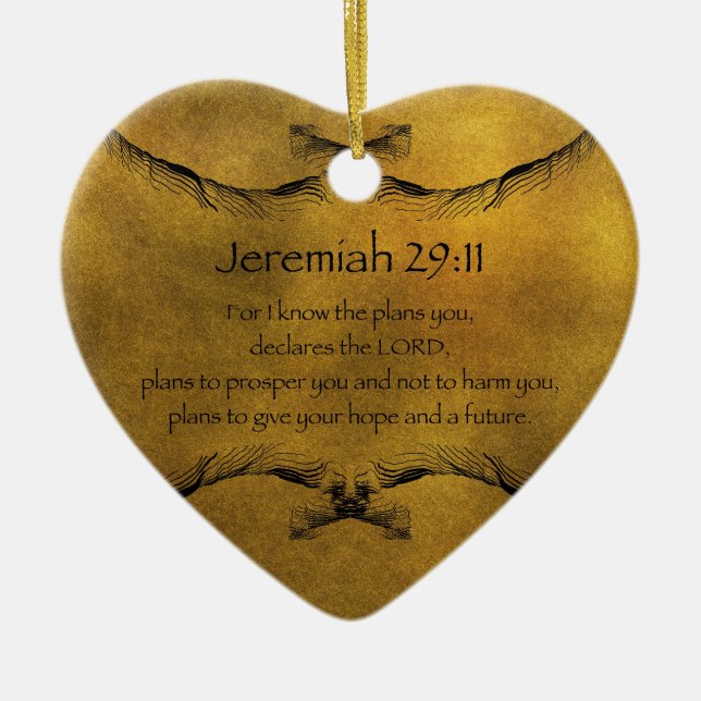 Jeremiah 29:11 ceramic ornament (Front)