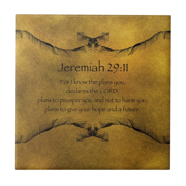 Jeremiah 29:11 ceramic tile (Front)