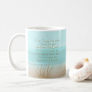 Jeremiah 29:11 Christian Bible Verse Aqua Beach Coffee Mug
