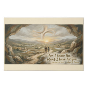 Jeremiah 29:11 Christian Hope Bible Verse Art Faux Canvas Print