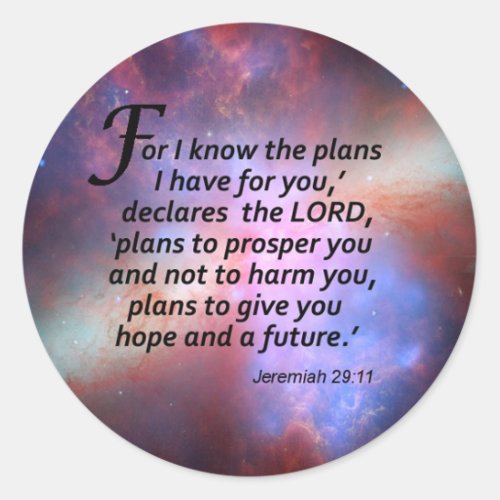 Jeremiah 2911 classic round sticker