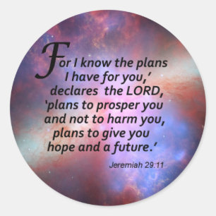Jeremiah 29:11 classic round sticker