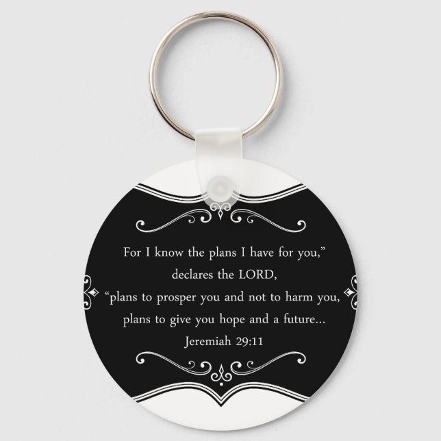 Jeremiah 29:11 Custom Christian Gift Keychain (Front)
