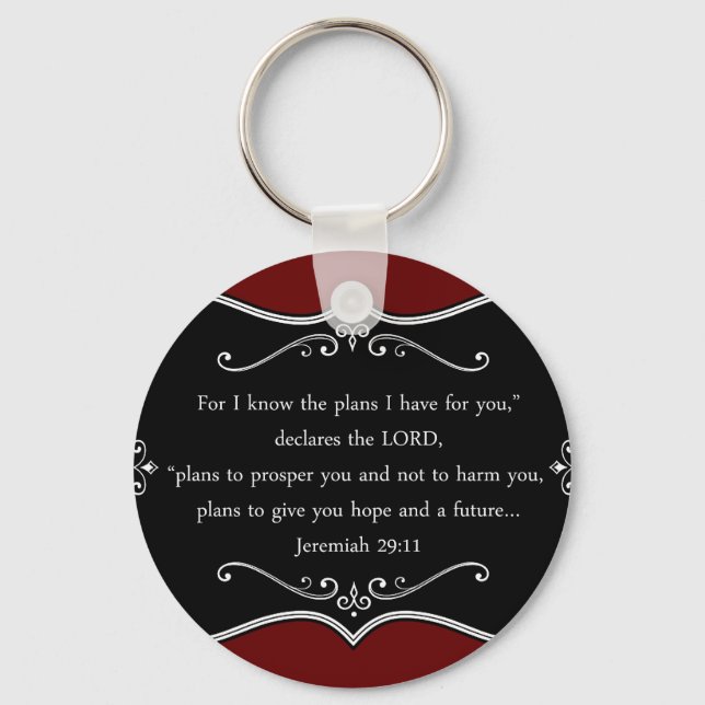 Jeremiah 29:11 Custom Christian Gift Keychain (Front)