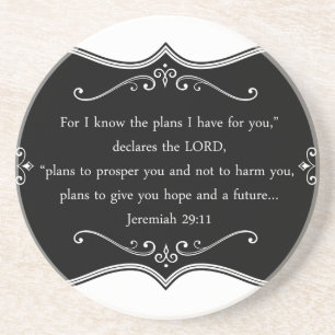 Jeremiah 29:11 Custom Christian Gift Sandstone Coaster