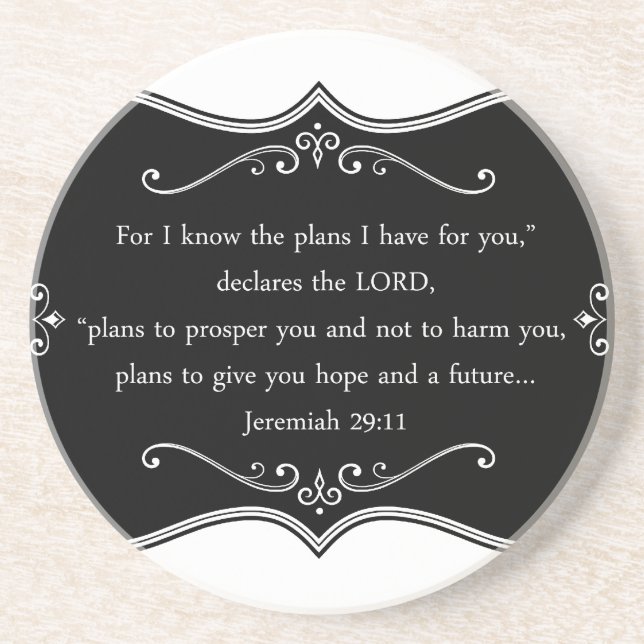 Jeremiah 29:11 Custom Christian Gift Sandstone Coaster (Front)
