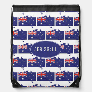 JEREMIAH 29:11 Customizable AUSTRALIA FLAG Drawstring Bag