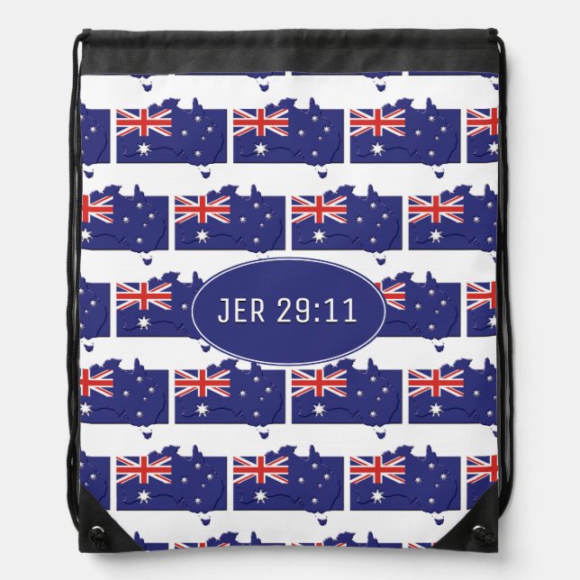 JEREMIAH 29:11 | Customizable | AUSTRALIA FLAG Drawstring Bag (Front)