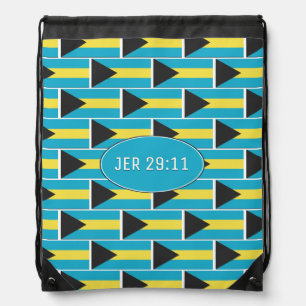JEREMIAH 29:11 Customizable BAHAMAS FLAG Drawstring Bag